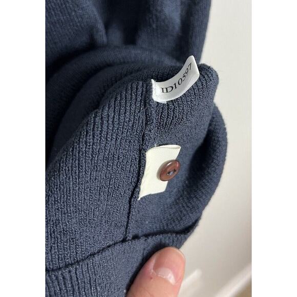 Vintage Express Button Down Short Sleeve Knit Y2K Navy Blue Size Medium Women’s - Picture 4 of 4